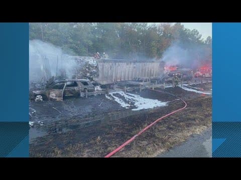 Crash involving several vehicles on I-95 in Caroline County, Virginia
