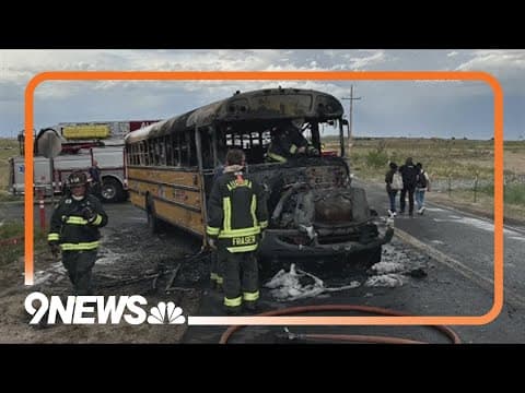 Driver evacuates 14 children after school bus catches fire