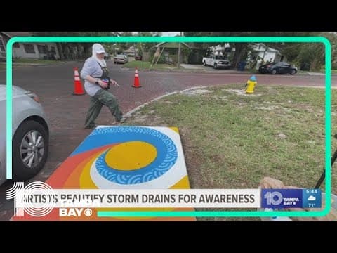 Tampa artists raise awareness by beautifying storm drains
