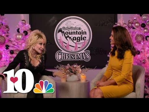 Dolly Parton dishes on new Christmas movie set at Dollywood