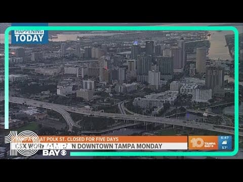 CSX work to shut down street in downtown Tampa; Big Bend Road at US 41 closed for construction