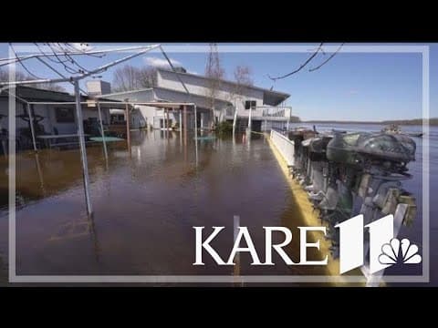 Mississippi River cresting south of Twin Cities, Wabasha roads underwater