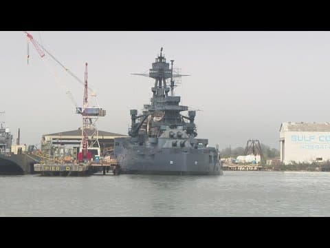 LIVE: Battleship Texas on the move for next phase of restoration