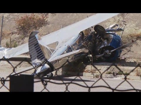 Small plane makes emergency landing, hits car near I-8 in El Cajon