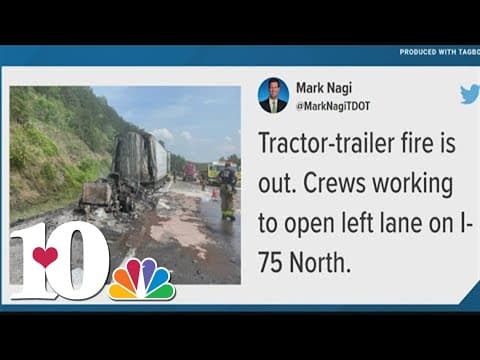 Tractor-trailer fire shuts down I-75 North