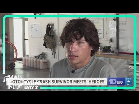 Teen motorcycle crash survivor thanks first responders who saved his life