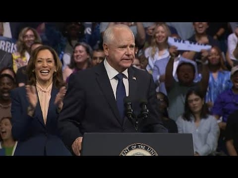 Tim Walz speaks for first time as running mate of Kamala Harris