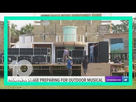 American Stage constructing outdoor stage for musical under the stars