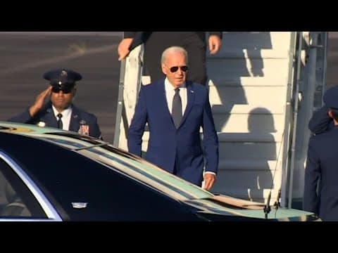 President Joe Biden arrives in Houston for second stop of his Texas trip