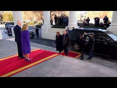 Bidens welcome Harris, Emhoff at White House