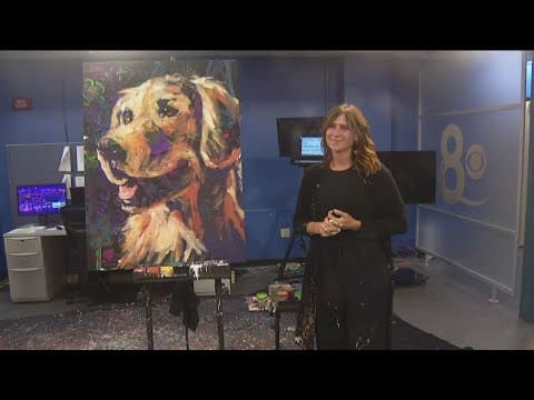 Rady’s patients help artist create painting for Working Fur Kids Give-A-Thon