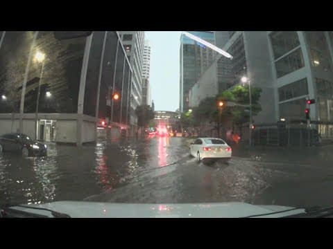 Powerful storms push through Houston area bringing heavy rain, hail, lightning