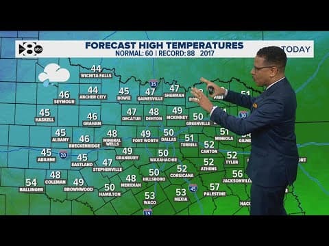 DFW Weather: Rain falls across North Texas as a cold front moves in