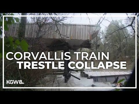 Train trestle collapses in Corvallis during freight train crossing