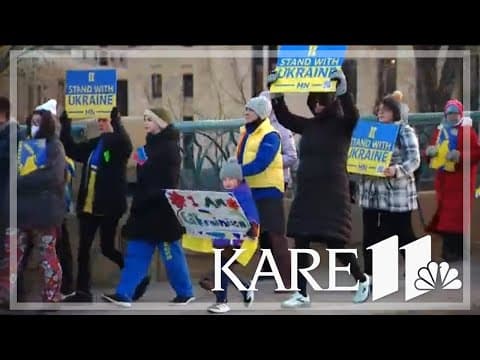 Minnesotans and Ukrainians march for Ukraine after tense Oval Office debate