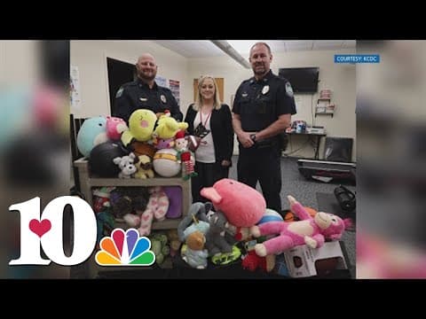 KCDC gives KPD toys, stuffed animals for kids