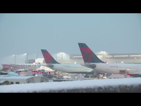 Hundreds of flights delayed and canceled in Atlanta due to wintry weather