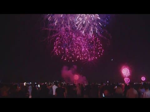 July 3rd fireworks show on Mission Bay