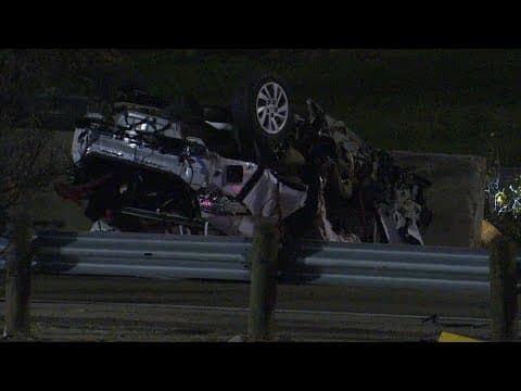 Raw video: Police chase ends in deadly rollover crash on the Gulf Freeway, HPD says