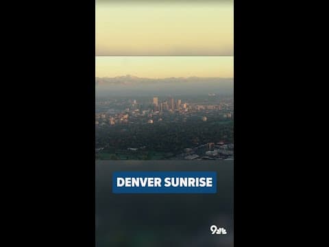 Aerial view of Denver sunrise