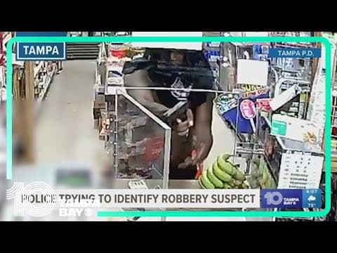 Tampa police searching for robbery suspect who threatened clerk with a gun