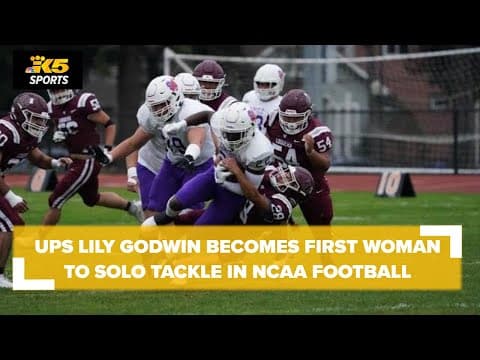 Puget Sound's Lily Godwin becomes first woman to record solo tackle in NCAA football game