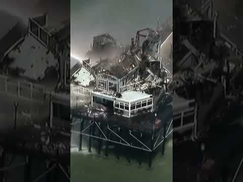Oceanside Pier damage one day after massive fire erupted on the iconic landmark