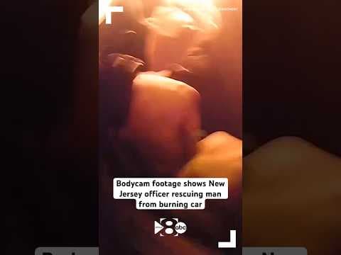 Bodycam footage shows New Jersey officer rescuing man from burning car