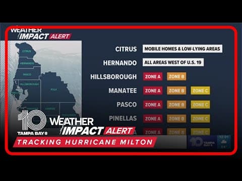 Evacuation orders in effect across Tampa Bay area ahead of Hurricane Milton