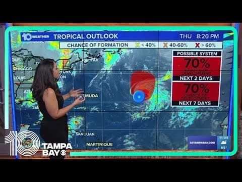 Tracking the tropics: Area of low pressure has 70% chance of development in Atlantic