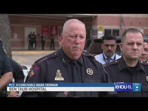 Harris Co. Pct. 4 Constable Mark Herman speaks after deputy constable shot and killed