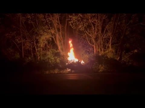 1 killed in crash with car on fire on Indy's northeast side