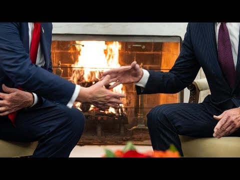 Joe Biden shakes hands with Donald Trump to start meeting