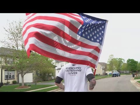 Virginia runner inspires community flying American flag, POW/MIA flag