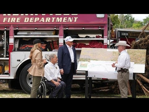 Trump tours Texas flood sites and defends officials amid mounting questions about response