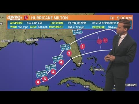 Monday 5am Tropical Update: Powerful Milton expected to bring life-threatening surge and wind to Flo