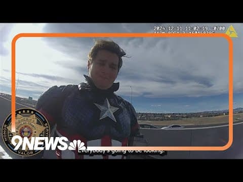 'Captain America' was on his way to a Children's Hospital holiday parade when he needed some help