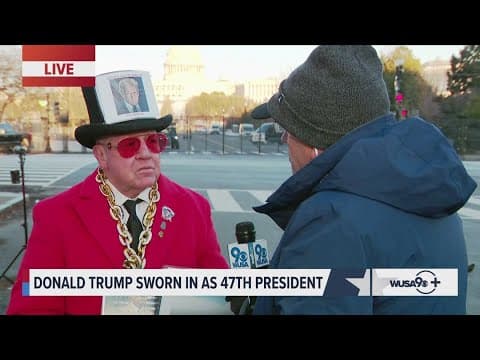 People gather on National Mall to see President Trump's motorcade