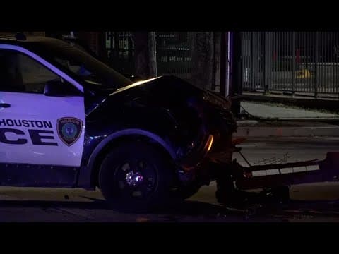 HPD update: Wrong-way driver crashes into cop car, two other cars in Houston's Midtown