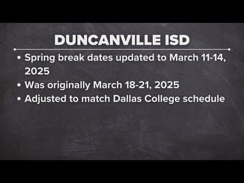Duncanville ISD moving up its spring break dates