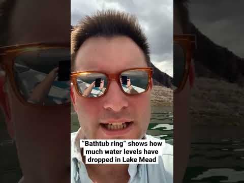 “Bathtub ring” shows how far #LakeMead water levels have dropped in 20 years #shorts