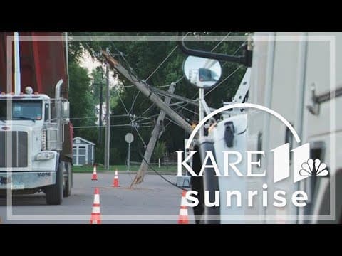 Dump truck mishap knocks down power in Anoka