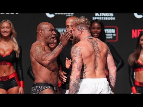 Mike Tyson slaps Jake Paul ahead of fight in Arlington