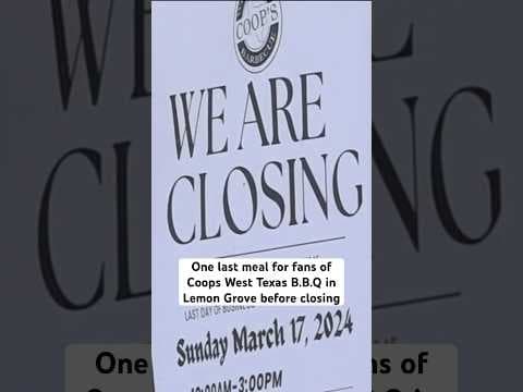 Fans showed up to Coops West Texas B.B.Q in Lemon Grove one last time before they closed their doors