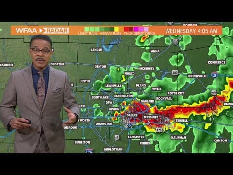 Severe storms moved through North Texas Wednesday morning