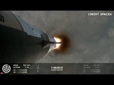 SpaceX's Starship punches through clouds on its fourth test launch out of South Texas