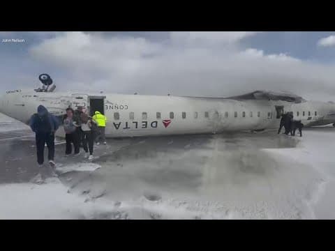 Toronto plane crash | Delta flight flips on airport runway