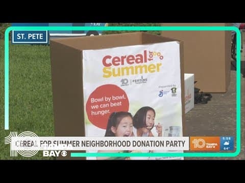 St. Pete neighborhood hosts Cereal for Summer donation party