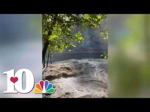Video shows strong waves after rocks collapsed at Mead's Quarry Lake