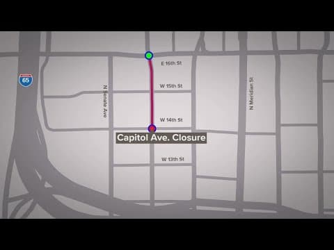 Lane restrictions, closures along Capitol Avenue in downtown Indy set to start Monday